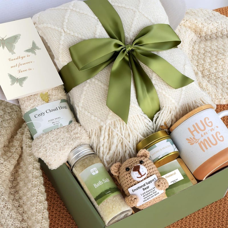 Mirasphere Sympathy Gift Baskets for Loss of Loved One - Bereavement Grief Condolences Gifts for Loss of Mother Father Husband - Miscarriage Care Package for Women Hug in a Box Memorial Gifts for Loss of Mom Dad - Image 2
